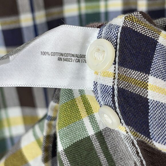 Old Navy Shirt Mens Extra Large Slim Fit Woven Oxford Regular Plaid Button-Front - Picture 7 of 12